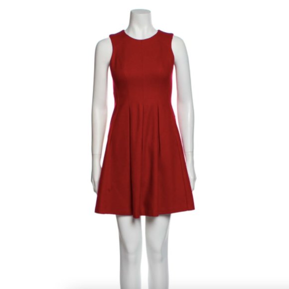 🔴SOLD🔴THEORY WOOL DRESS! Adison Red Wool Blend Dress XS - Picture 4 of 8